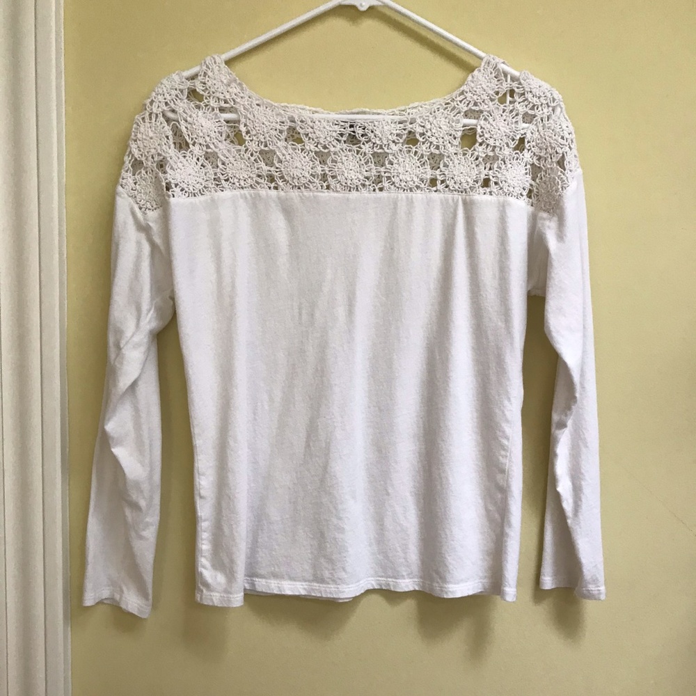 White Flowy Long Sleeved Shirt